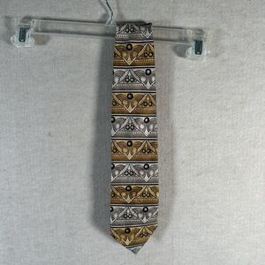 Grateful Dead 710 Ashbury Second Set Silk Men’s Tie Necktie Yellow Gold White